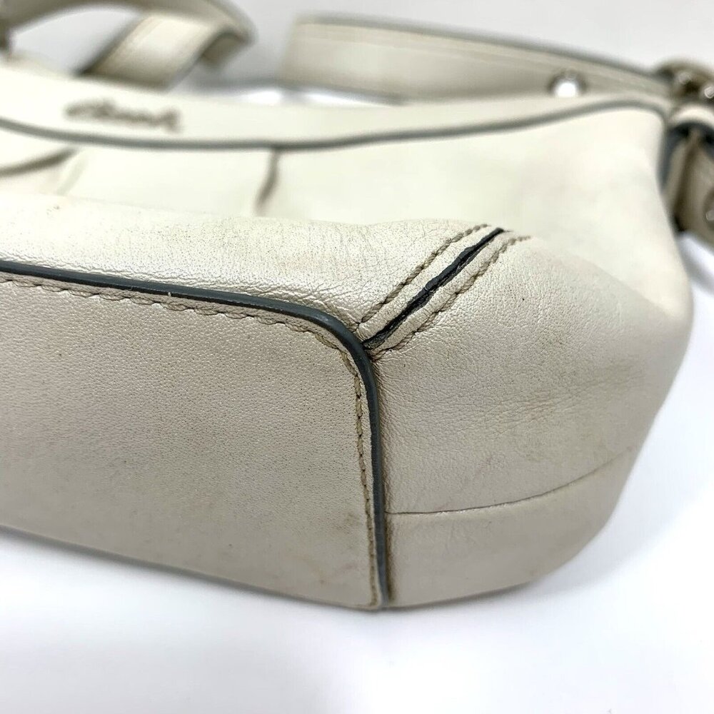 COACH Ashley 2012 Leather SHIMMERY Platinum White Crossbody BUCKLE STRAP F15512 - Picture 11 of 16